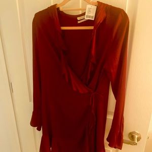 Burgundy wrap dress